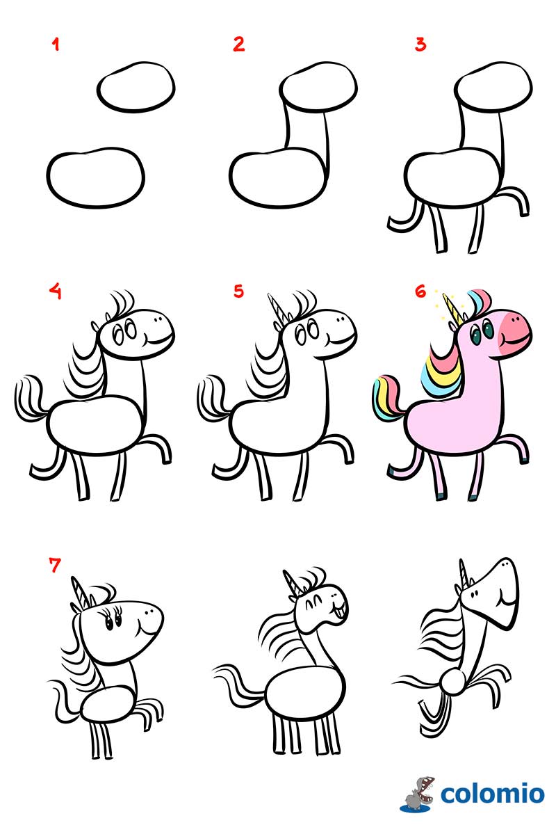 Dibujos de Unicornios para colorear » Imágenes de Unicornio para colorear
