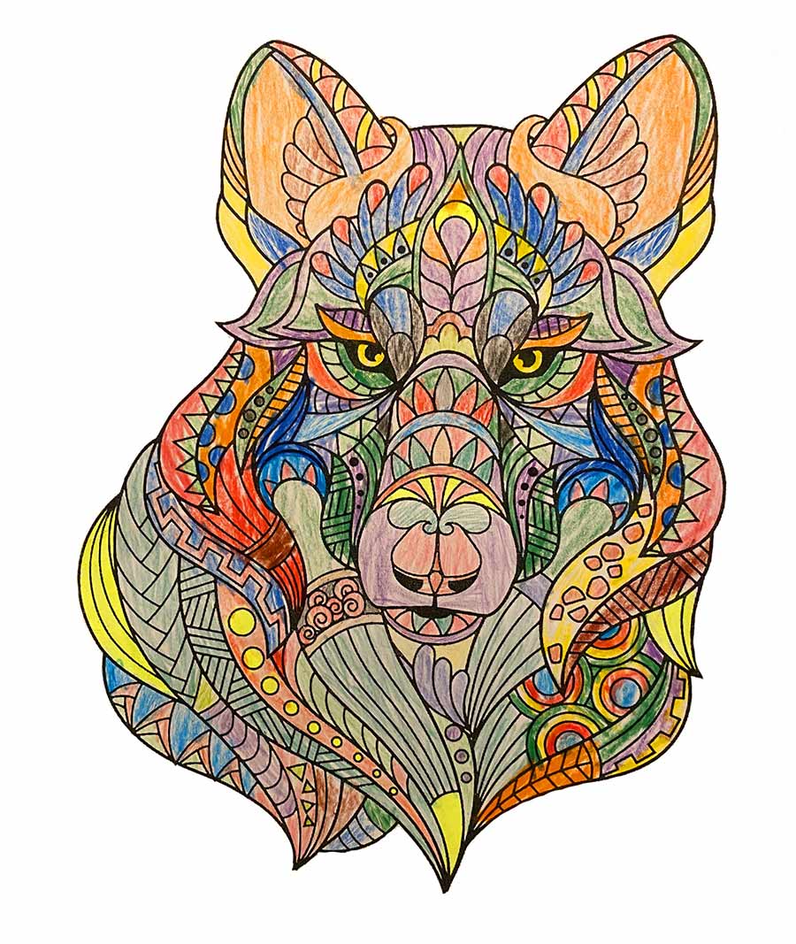 Mandala Wolf colored