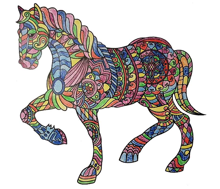 Mandala Horse pintado
