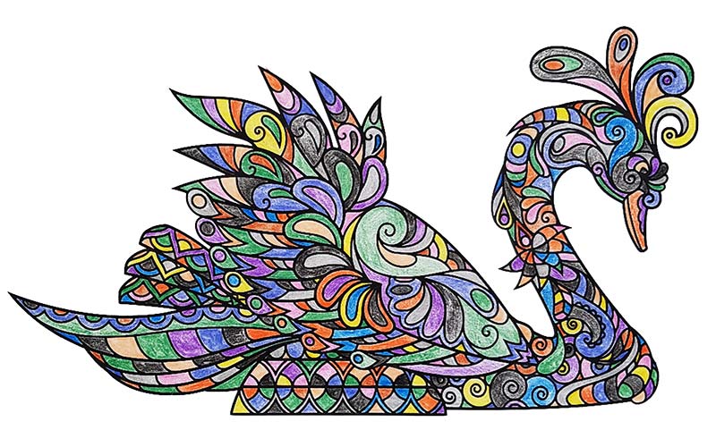 Mandala Cisne pintado